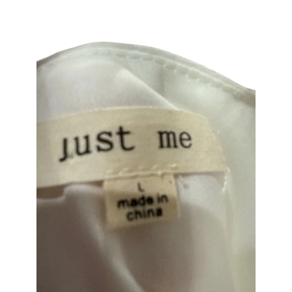 Just Me Tiered Lace Eyelet Maxi Dress White Size Large, Pre-Owned EUC - Picture 6 of 7